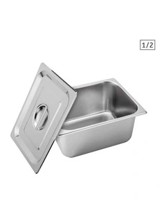 SOGA Stainless Steel Gastronorm Pan 1/2 150mm Deep with Lid