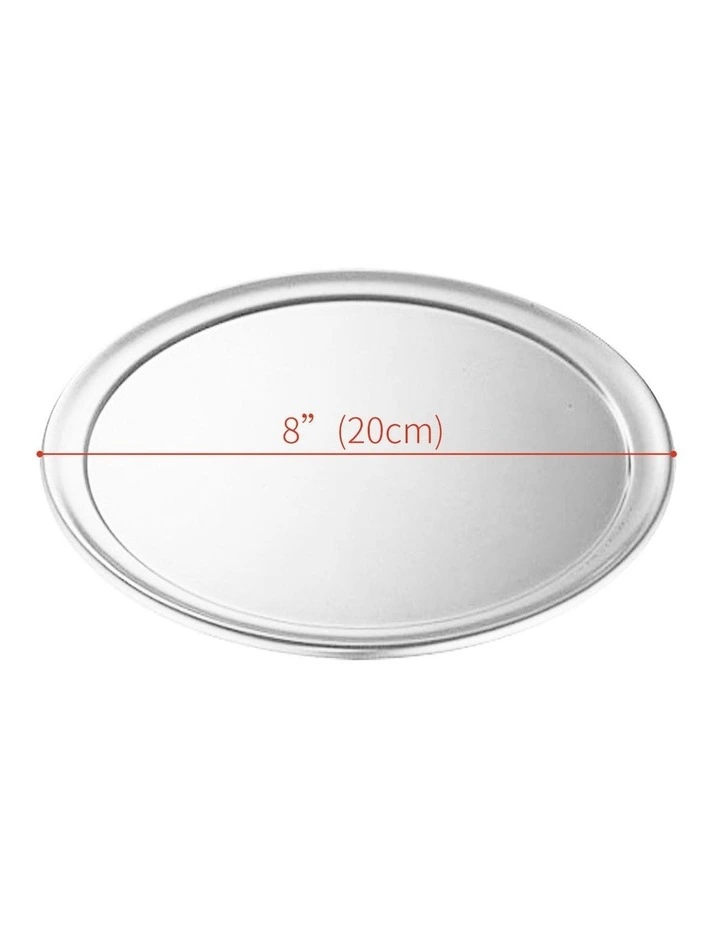 SOGA 2X 8-inch Round Aluminum Steel Pizza Tray Home Oven Baking Plate Pan image 2