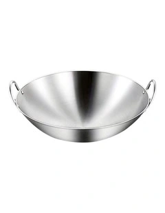 SOGA Stainless Steel Cooking Wok 50cm 2 Handles