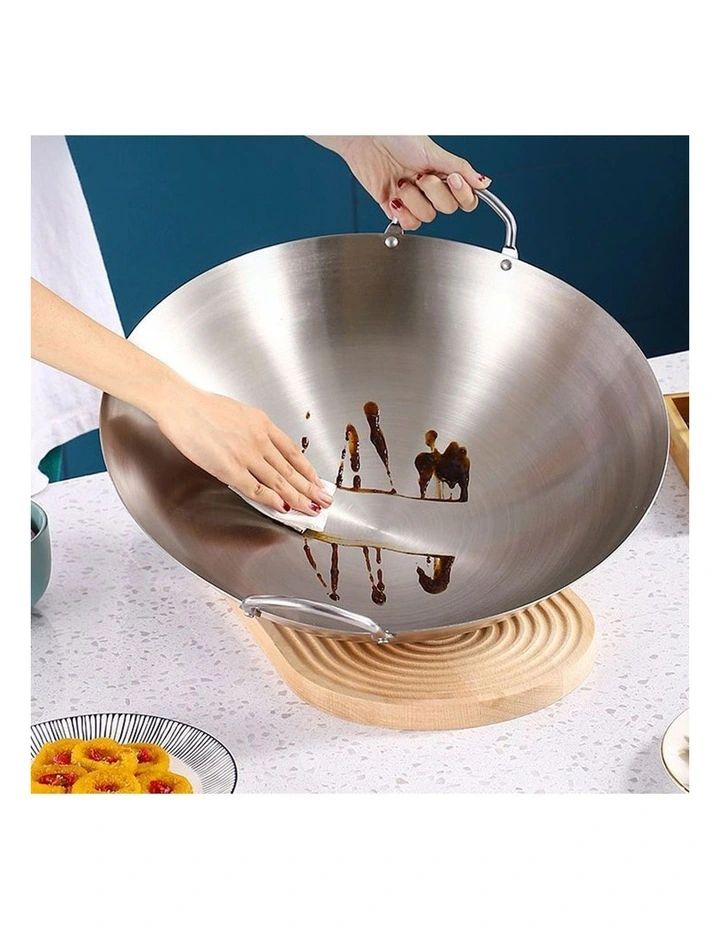SOGA Stainless Steel Cooking Wok 50cm 2 Handles image 6