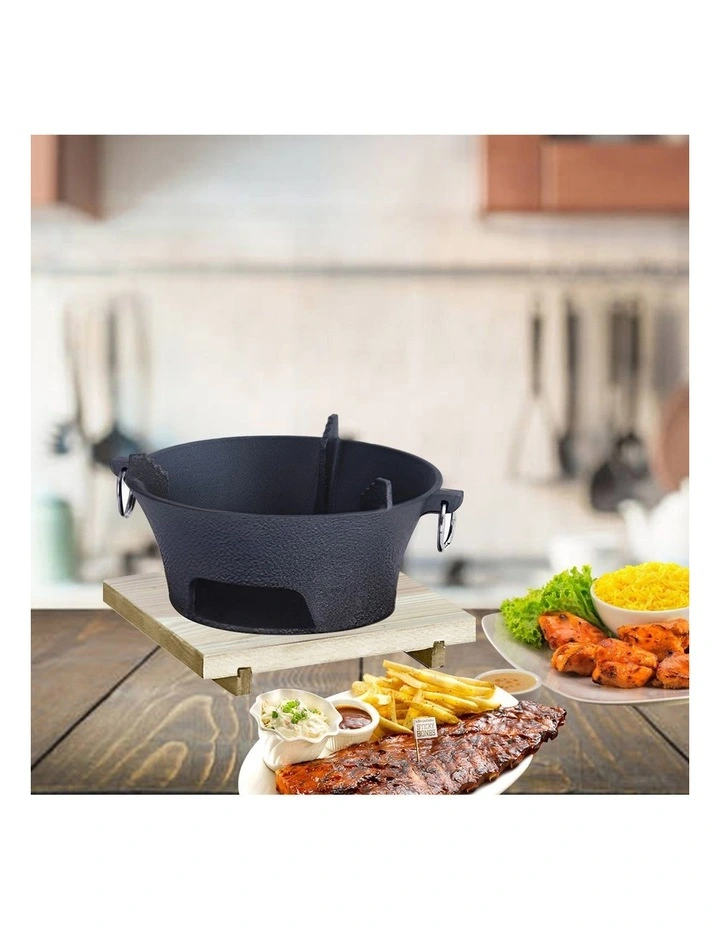 SOGA Large Cast Iron Round Charcoal Table Grill image 2