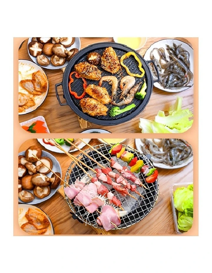 SOGA Large Cast Iron Round Charcoal Table Grill image 6