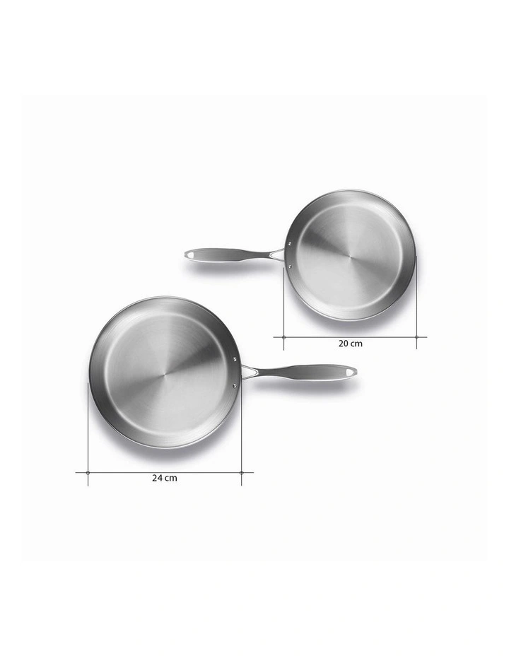 SOGA Stainless Steel Induction Fry Pan Set 20cm & 26cm image 4