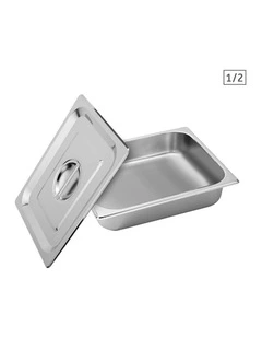 SOGA Stainless Steel Gastronorm Pan 1/2 65mm Deep with Lid