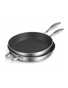 SOGA Stainless Steel Non-Stick Induction Fry Pan Set 22cm & 36cm