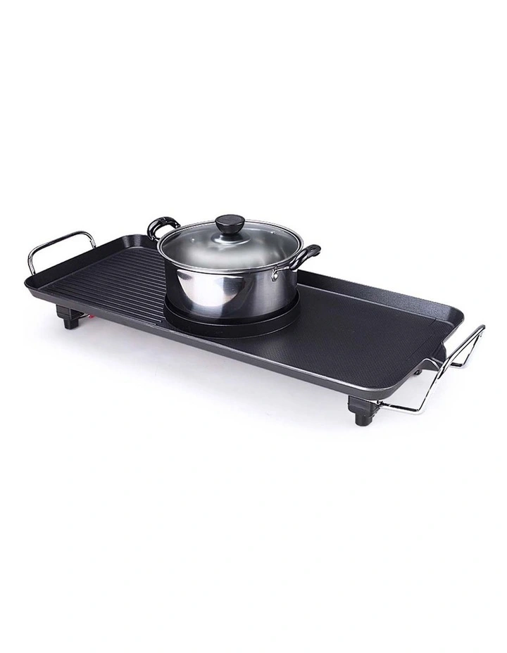 SOGA 2 Pack 68cm 2-in-1 Electric BBQ Grill Plates with Removable Stainless Steel Hot Pots image 2