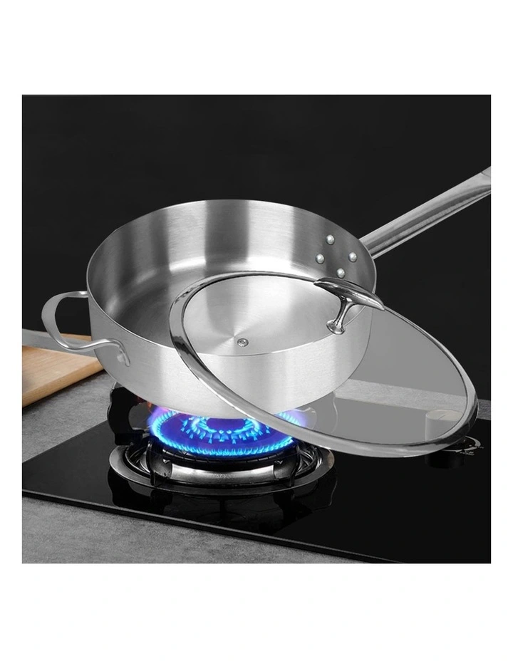 SOGA 32cm Stainless Steel Induction Saucepan with Lid image 2