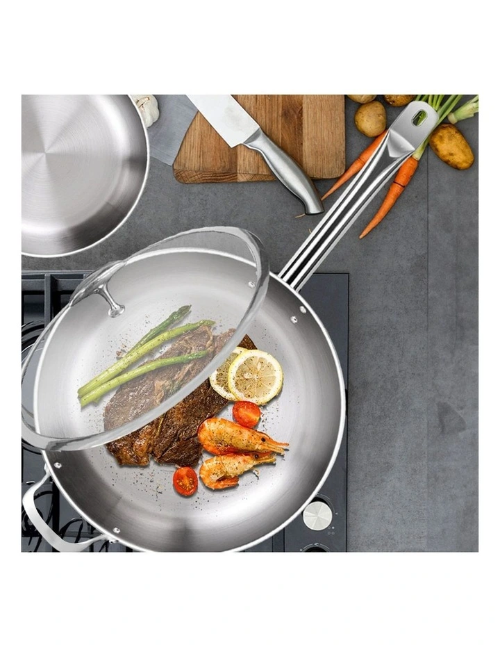 SOGA 32cm Stainless Steel Induction Saucepan with Lid image 4