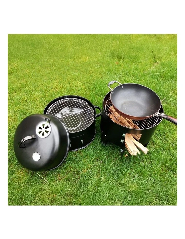 SOGA 2 Pack 3-in-1 Outdoor Charcoal BBQ Grills and Smokers image 5
