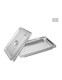 SOGA 2 Pack Stainless Steel Gastronorm Pans 1/1 20mm Deep with Lids