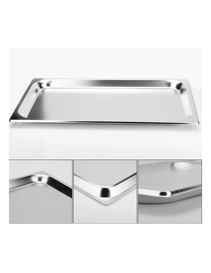 SOGA 2 Pack Stainless Steel Gastronorm Pans 1/1 20mm Deep with Lids image 3