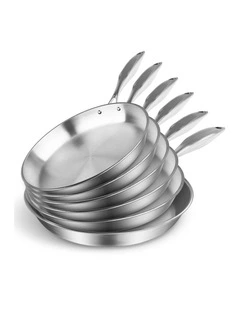 SOGA 6X Stainless Steel Fry Pan Induction Cooking Skillet Set