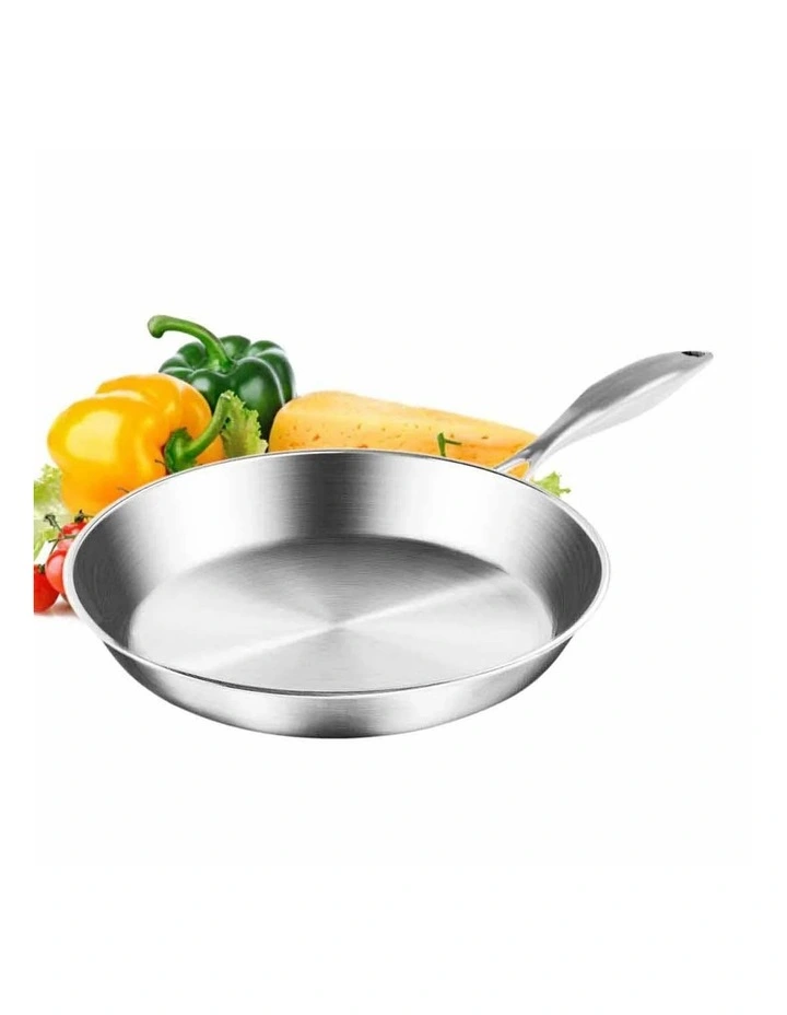 SOGA 6X Stainless Steel Fry Pan Induction Cooking Skillet Set image 7