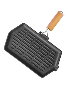 SOGA Rectangular Cast Iron Griddle Grill Frying Pan