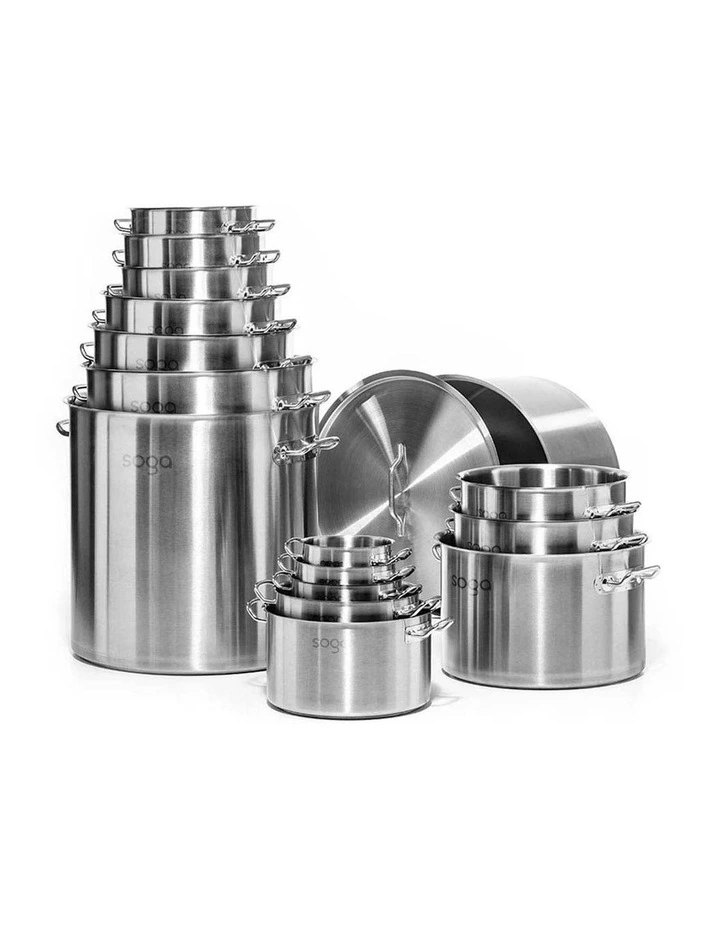 SOGA 18/10 Stainless Steel 14L Stock Pot Without Lid image 6