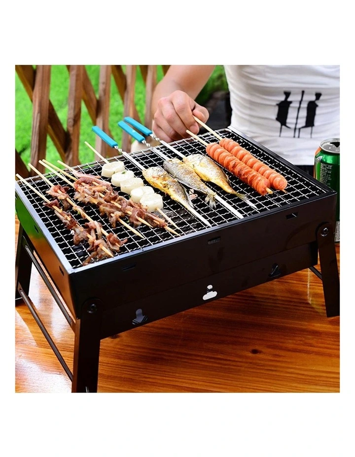 SOGA 2 Pack 43cm Portable Folding Box-Type Charcoal BBQ Grills image 7