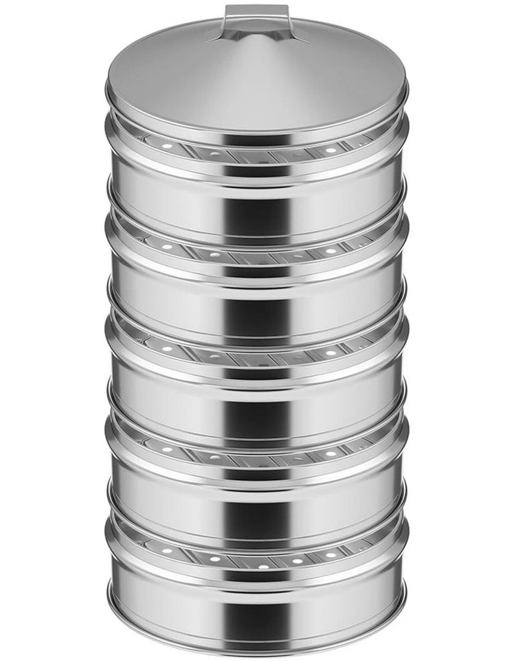SOGA 25cm 5 Tier Stainless Steel Food Steamer with Lid image 1