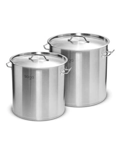 SOGA 18/10 Stainless Steel Stock Pot Set 17L & 50L