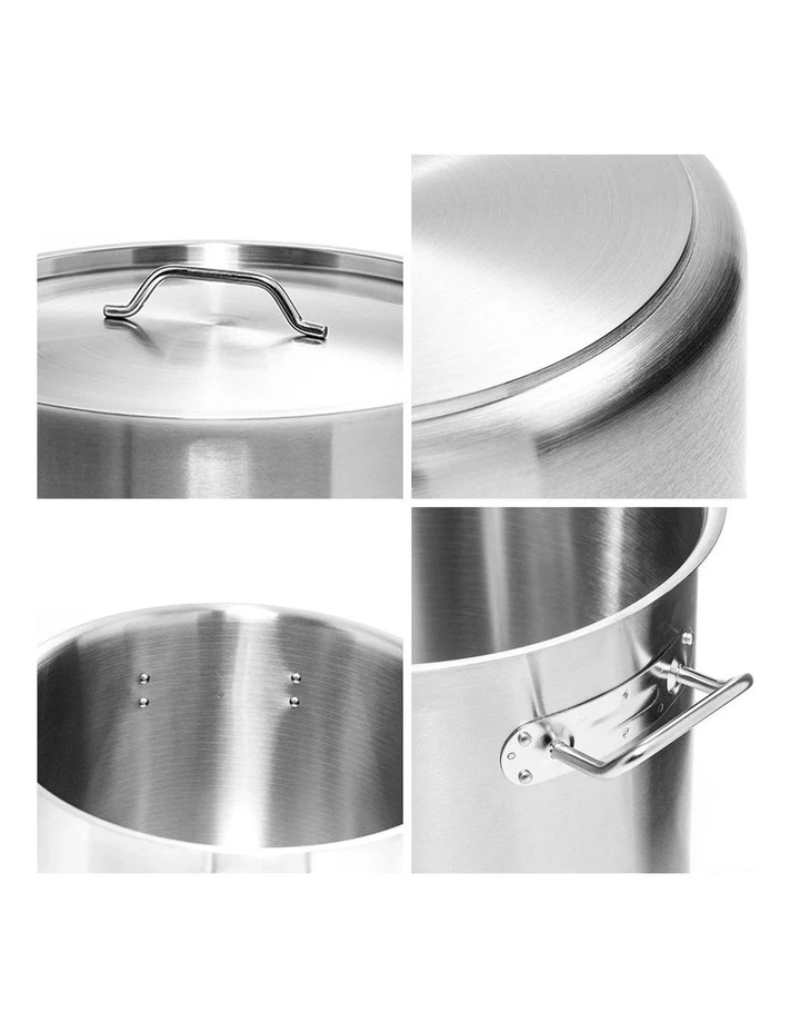 SOGA Stainless Steel 50L Stock Pot with Single Steamer Rack Insert image 5