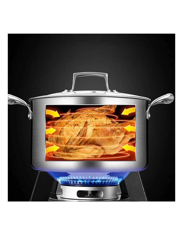 SOGA 20cm Stainless Steel Induction Soup Pot with Glass Lid image 5