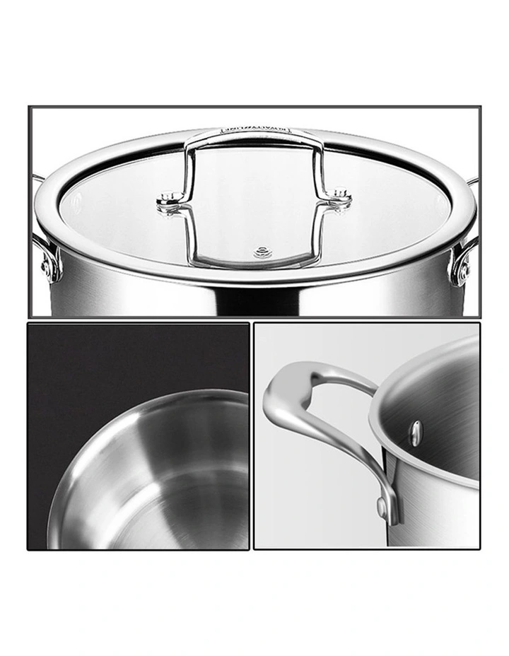 SOGA 20cm Stainless Steel Induction Soup Pot with Glass Lid image 6