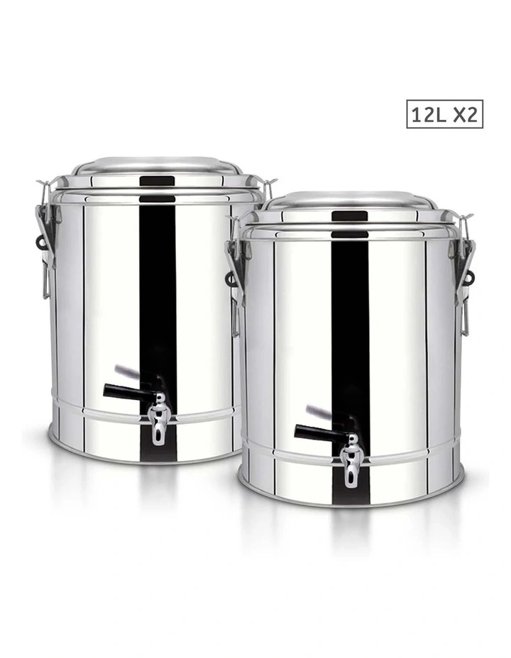 SOGA 2X Stainless Steel Insulated Beverage Dispenser with Tap 12L image 1