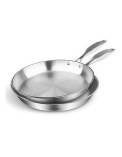 SOGA Stainless Steel Induction Fry Pan Set 20cm & 34cm
