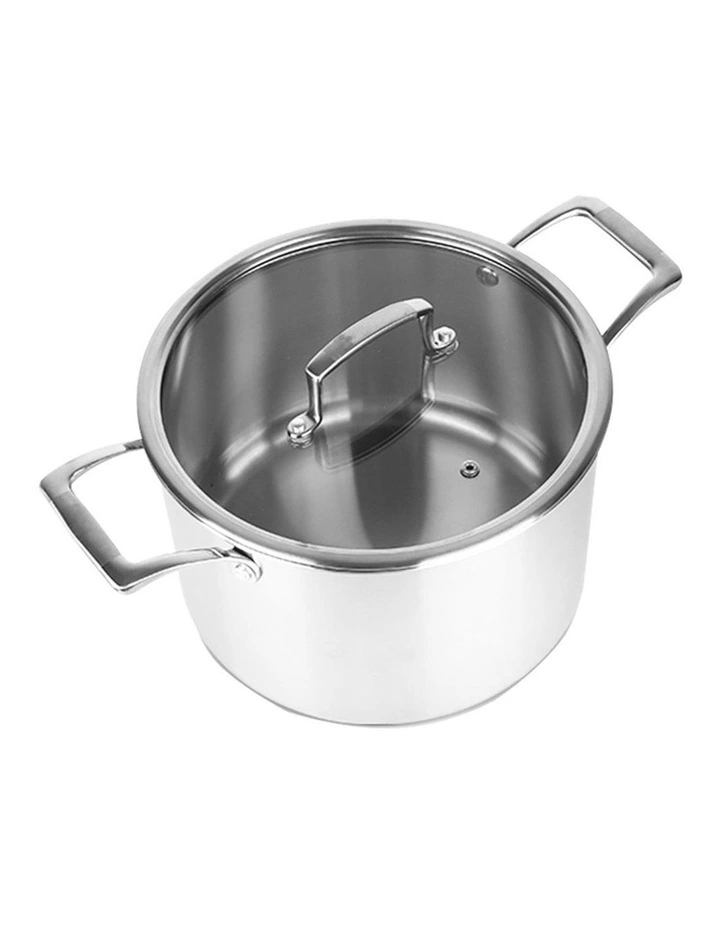 SOGA 2 Pack 24cm Stainless Steel Induction Soup Pots with Glass Lids image 4
