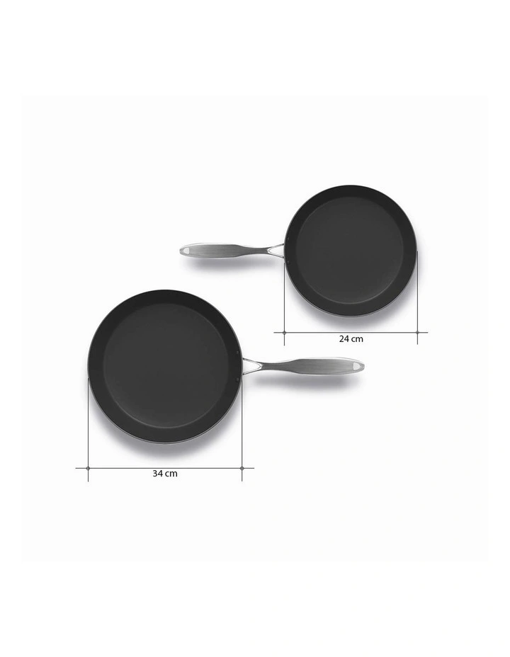 SOGA Stainless Steel Non-Stick Induction Fry Pan Set 24cm & 34cm image 4