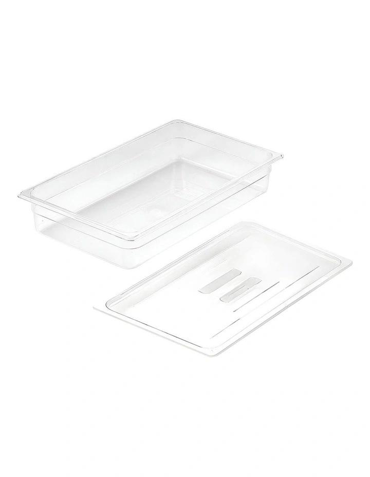 SOGA 100mm Clear Gastronorm GN Pan 1/1 Food Tray Storage with Lid image 1