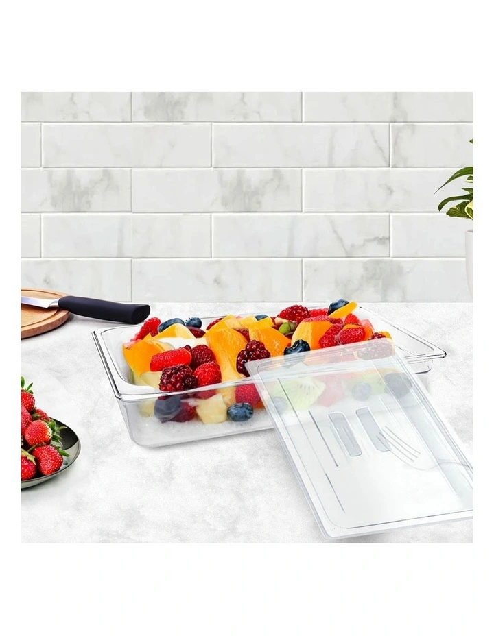 SOGA 100mm Clear Gastronorm GN Pan 1/1 Food Tray Storage with Lid image 3