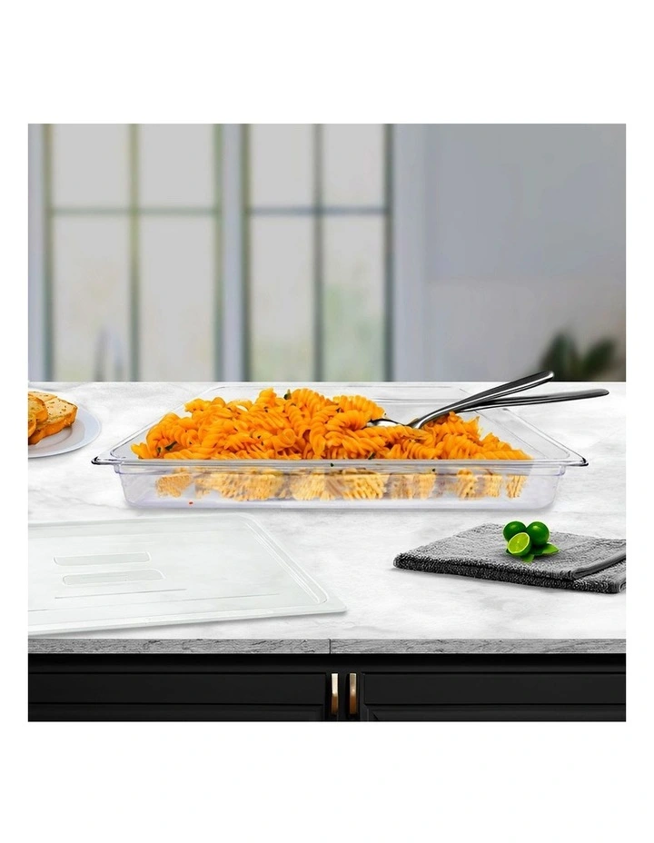SOGA 100mm Clear Gastronorm GN Pan 1/1 Food Tray Storage with Lid image 4