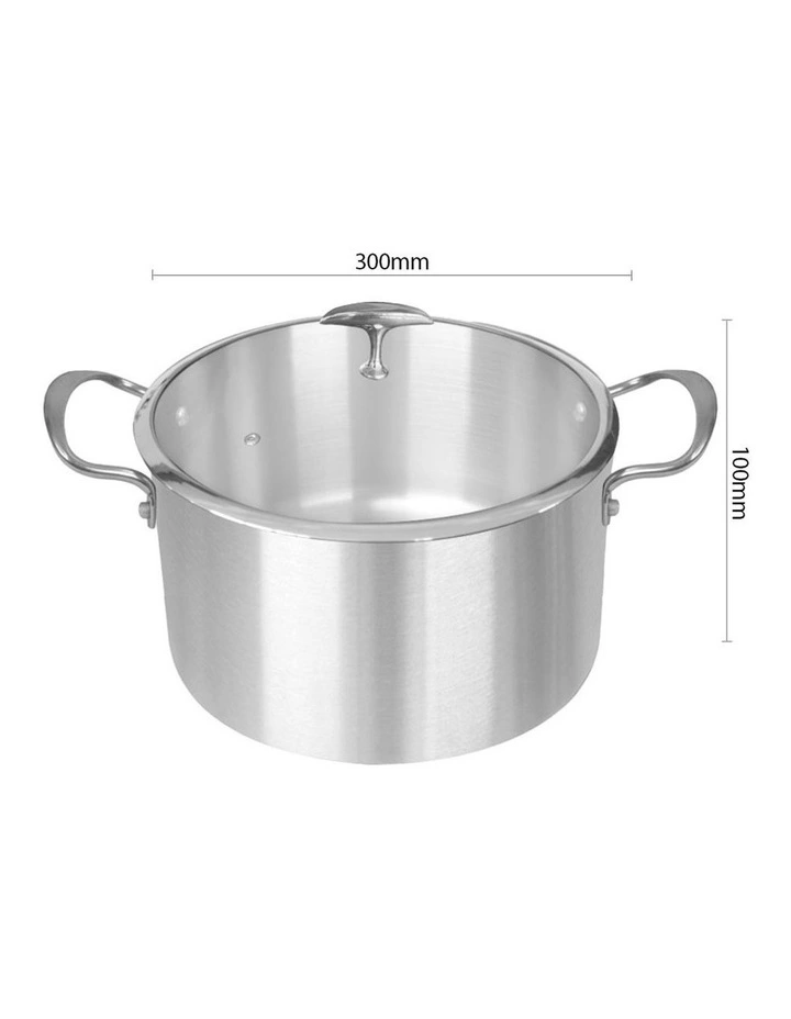 SOGA 2 Pack 30cm Tri-Ply Stainless Steel Induction Casserole Pots with Lids image 6