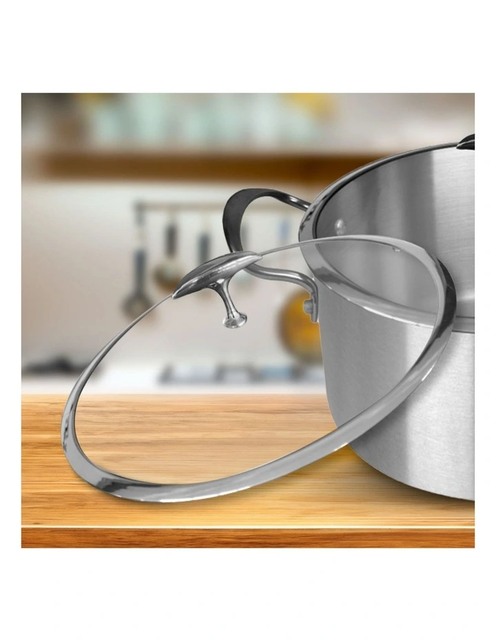 SOGA 2 Pack 30cm Tri-Ply Stainless Steel Induction Casserole Pots with Lids image 7