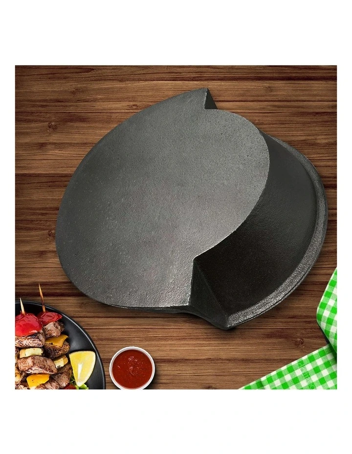 SOGA 2X 2-in-1 Cast Iron Griddle Pan and Hot Pot image 3