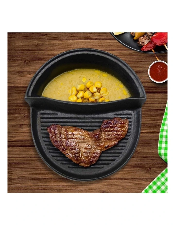 SOGA 2X 2-in-1 Cast Iron Griddle Pan and Hot Pot image 4