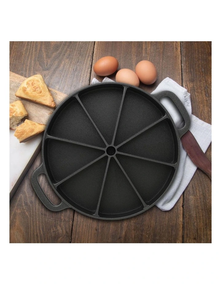 SOGA 2X 21.5cm Cast Iron Cornbread Wedge Baking Pan image 2