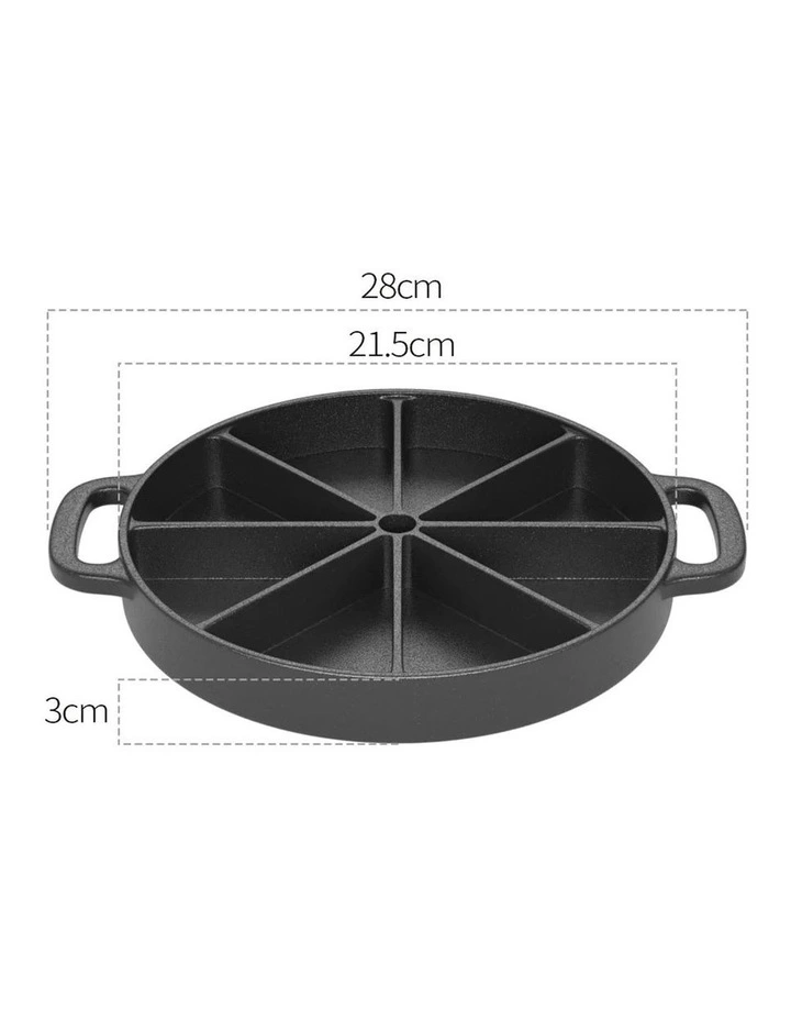 SOGA 2X 21.5cm Cast Iron Cornbread Wedge Baking Pan image 4
