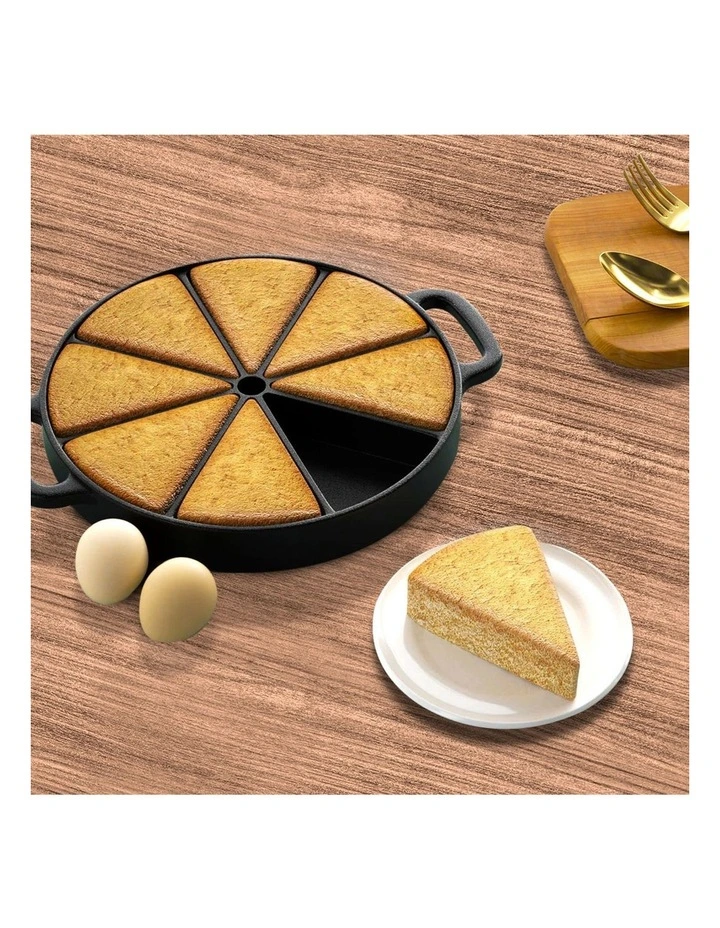 SOGA 2X 21.5cm Cast Iron Cornbread Wedge Baking Pan image 6