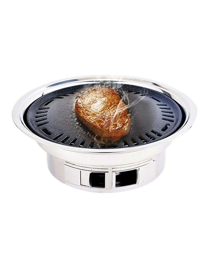SOGA Stainless Steel Round Korean Charcoal BBQ Grill image 1