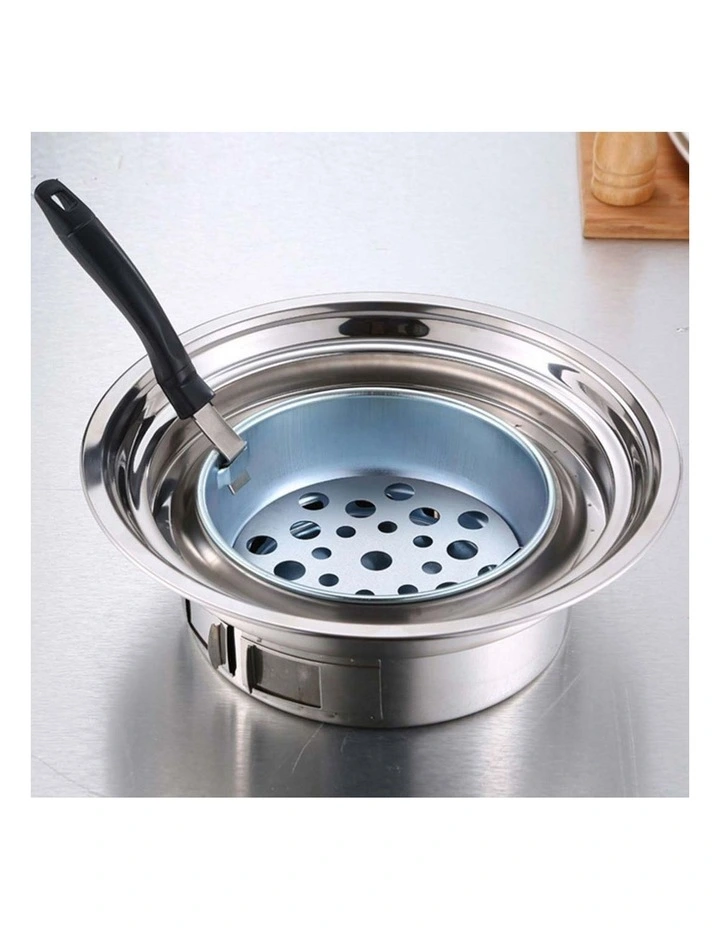 SOGA Stainless Steel Round Korean Charcoal BBQ Grill image 4