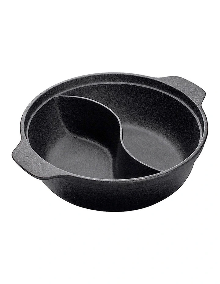SOGA Cast Iron Two-Flavour Divided Shabu Shabu Pot 32cm image 1
