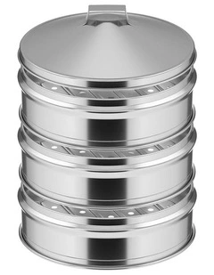 SOGA 22cm 3 Tier Stainless Steel Food Steamer with Lid