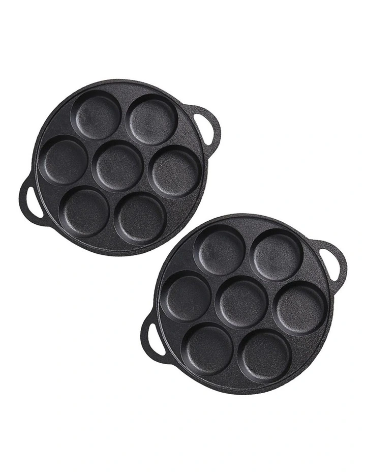 SOGA 2X 31.5cm Cast Iron Takoyaki Pan 7 Hole Octopus Ball Maker image 1