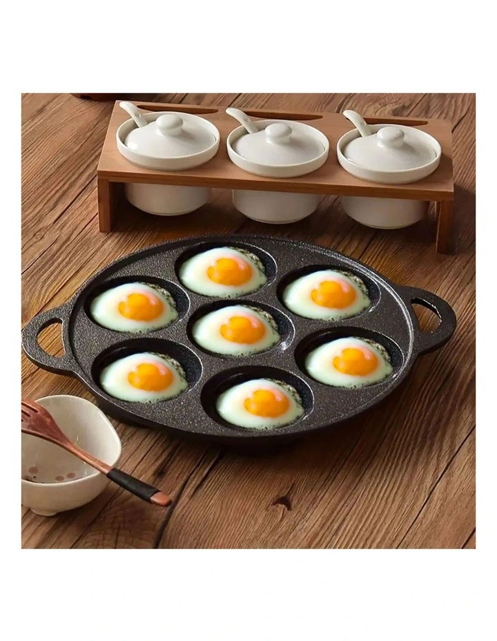 SOGA 2X 31.5cm Cast Iron Takoyaki Pan 7 Hole Octopus Ball Maker image 3