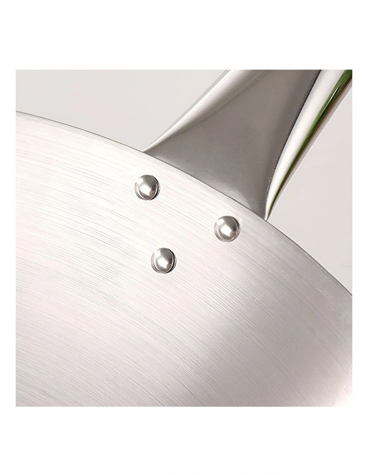 SOGA Stainless Steel Cooking Wok 38cm Wood Handle image 6