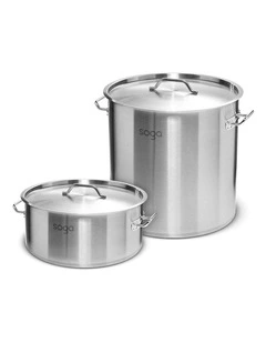 SOGA 18/10 Stainless Steel Stock Pot Set 9L & 33L