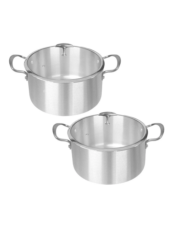 SOGA 2 Pack 26cm Tri-Ply Stainless Steel Induction Casserole Pots with Lids image 1
