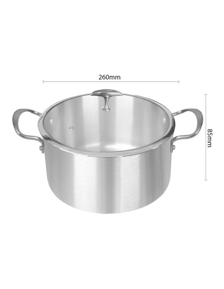 SOGA 2 Pack 26cm Tri-Ply Stainless Steel Induction Casserole Pots with Lids image 5