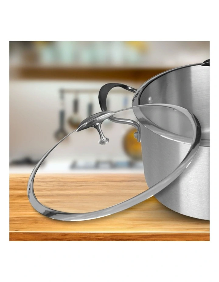 SOGA 32cm Tri-Ply Stainless Steel Induction Casserole Pot with Lid image 5